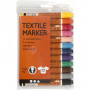Textilpennor, mixade färger, spets 2-4 mm, 12 st./ 1 förp.