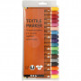 Textilpennor, mixade färger, spets 2-4 mm, 18 st./ 1 förp.