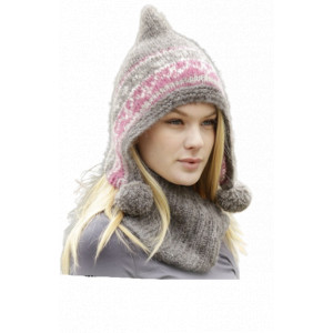 Sweet Winter Hat by DROPS Design - Mössa och hals Stick-mönster str. S/M - L/XL