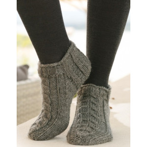 Leaf Ankle Socks by DROPS Design - Strumpor Stickmnster strl. 35/37 - - 38/40