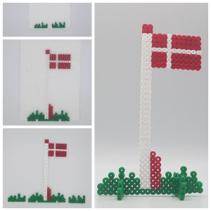 Pärlflagga av Rito Krea - Pärlmönster Danska flaggan