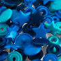 Prym Lov Color Snaps Tryckknappar Plaststjärna 12,4mm Bland. Blå nyanser - 30 st