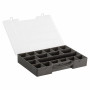 Hobbybox/Plastbox för pärlor/knappar 18 fack Koksgrå 35,6x28,5x5,5 cm