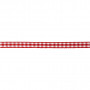 Rutigt band, röd/vit, B: 6 mm, 50 m/ 1 rl.