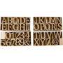Bokstäver, siffror och symboler av trä, H: 8 cm, tjocklek 1,5 cm, 240 st./ 240 förp.