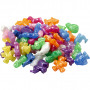 Figurmix, stl. 25 mm, hålstl. 4 mm, 700 ml, pärlemorsfärger, djur - 350g, ca 220 st