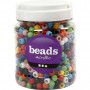 Kongo pärlor, dia. 10 mm, hålstl. 4,5 mm, 700 ml, mixade färger