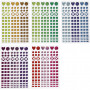 Stickers till mosaik, ass. färger, Dia. 8-14 mm, 11x16,5 cm, 10 ark/ 1 förp.