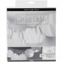 LED ljusslinga med lampskärmar, vit, rund, H: 55 mm, L: 100 cm, Dia. 75 mm, 1 st.