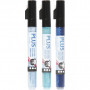 Plus Colour marker, himmelsblå, marinblå, turkos, L: 14,5 cm, linje 1-2 mm, 3 st./ 1 pk, 5,5 ml