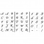 Schabloner, bokstäver och siffror, A5, 3 ark