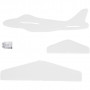 Flygplan, L: 11,5-19 cm, B: 11-17,5 cm, 50 st., vit