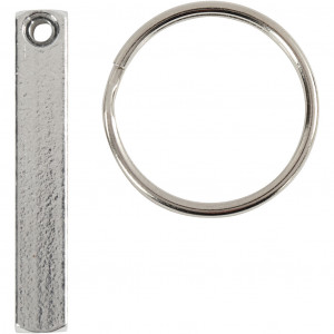 Nyckelringskit, stl. 40x5 mm, 6 st. | Kreativ / DIY//Bruksföremål / Pyntföremål//Diverse Metallprodukter för pyssel | HobbyPyssel