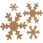 Snöflingor, natur, Dia. 3+5+8+10 cm, 350 g, 16 st./ 1 förp.