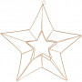 Metallornament, mässing, stjärna, stl. 34x30 cm, 1 st.