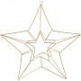 Metallornament, mässing, stjärna, stl. 34x30 cm, 1 st.