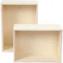 Boklådor, rektangel, H: 27+31 cm, B: 19,5+22,5 cm, djup 12,5 cm, 2 st., plywood
