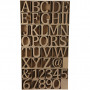 Bokstäver, siffror och symboler av trä, H: 13 cm, tjocklek 2 cm, 160 st./ 1 förp.
