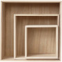 Boklådor, fyrkantiga, H: 15x15+21,5x21,5x21,5+28x28 cm, djup 12,5 cm, 3 st./ 1 set