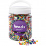 Kongo pärlor, dia. 6 mm, hålstl. 3 mm, 700 ml, mixade färger