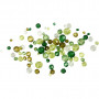 Harmoni facetterade plastpärlor, blandade, stl. 4-12 mm, hålstl. 1-2,5 mm, 250 g, grön harmoni, ca 860 st
