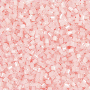 Rocaiprlor 2-cut, transparent rosa, stl. 15/0 , Dia. 1,7 mm, Hlstl.