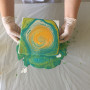 Acrylic Pouring av Rito Krea - Pouring Painting 20x20 cm