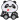 Strykmärke Sittande Panda 6,4x6,5cm