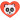 Strykmärke Panda i Hjärta 6,8x6,1cm