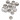 Infinity Hearts DIY tygknappar/överdragsknappar runda aluminium silver 15 mm - 10 par