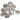 Infinity Hearts DIY tygknappar/överdragsknappar runda aluminium silver 20 mm - 10 par