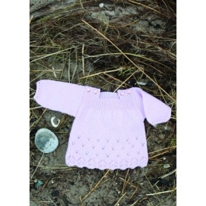 Mayflower Babyklänning med Hålmönster - Tunika Stick-mönster strl. 0/1 mån - 4 år