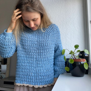 Lily's Sweater av Rito Krea - Sweater Virkmnster strl. XS-XL - Large