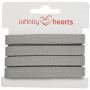 Infinity Hearts Bomullsband Fiskbensvävt 10mm 05 Ljus grå - 5m