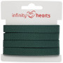Infinity Hearts Bomullsband Fiskbensvävt 10mm 14 Buteljgrön - 5m