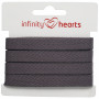 Infinity Hearts Bomullsband Fiskbensvävt 10mm 15 Mörk grå - 5m