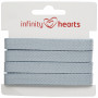 Infinity Hearts Bomullsband Fiskbensvävt 10mm 42 Ljusblå - 5m
