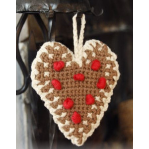 Gingerbread Heart by DROPS Design - Julhjärtan Virk-mönster 13x11 cm - 2 st
