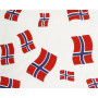 Bomullstyg med den Norska Flaggan 145cm - 50cm