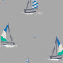 Bomullsjersey Print Tyg 150cm 010 Segelbåtar - 50cm