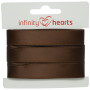 Infinity Hearts Satinband Dubbelsidigt 15mm 850 Brun - 5m
