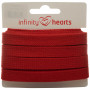 Infinity Hearts Anoraksnöre Bomull platt 10mm 550 Röd - 5m