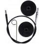 KnitPro Wire / Kabel för korta Ändstickor 20cm (blir 40cm inkl. stickor) Svart
