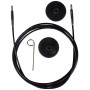 KnitPro Wire / Kabel till Ändstickor 126cm (Blir 150cm inkl. stickor) Svart