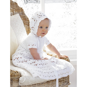 So Charming by DROPS Design - Baby Set med Dopklänning och Mössa strl. 0/6 mdr - 2år