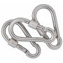 Infinity Hearts Karbinhake med Lås Rostfritt Stål Silver 60x30mm - 3 st