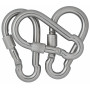 Infinity Hearts Karbinhake med Lås Rostfritt Stål Silver 100x50mm - 3 st