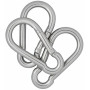 Infinity Hearts Karbinhake Rostfritt Stål Silver 100x50mm - 3 st