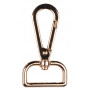 Infinity Hearts Karbinhake med D-ring Mässing Ljus Guld 60x30mm - 5 st