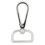Infinity Hearts Karbinhake med D-ring Mässing Silver 60x30mm - 5 st